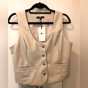 7 For All Mankind Faux Leather Vest, NWT Medium